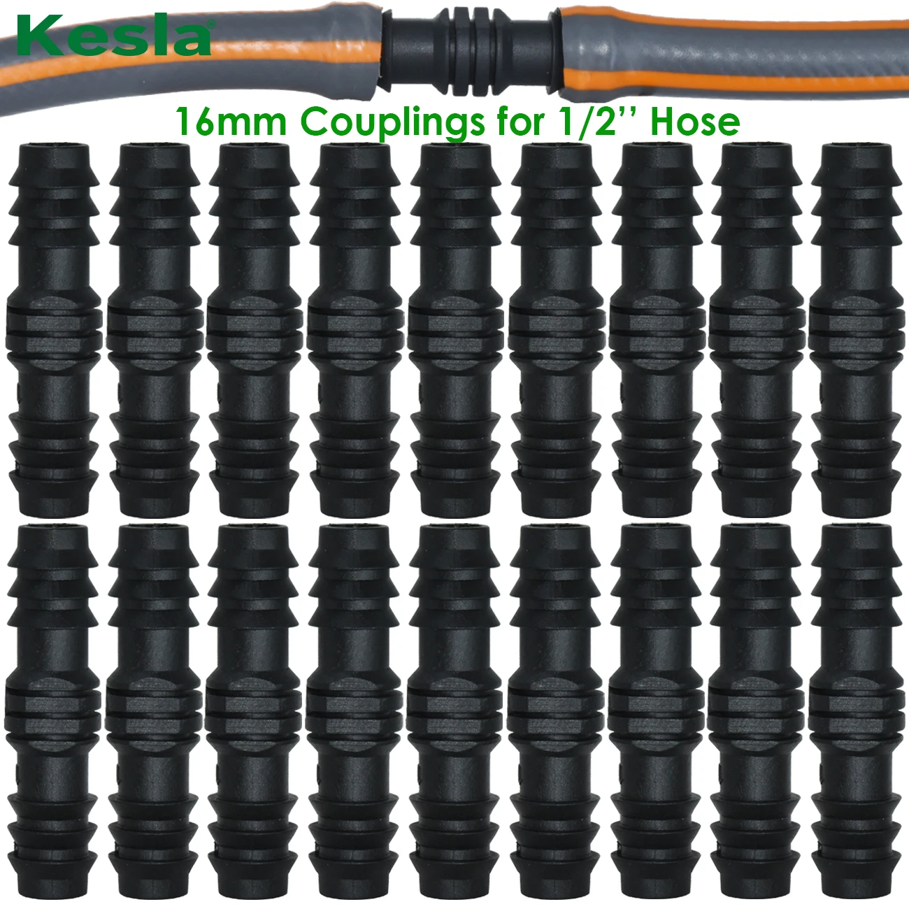 Kesla 30 pçs conector farpado de irrigação por gotejamento encaixe adaptador acoplamento 16mm para 1/2 