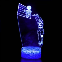 3d night light for american basketball male celebrities figure back view bedroom decoration desk direct sales commemorative gift