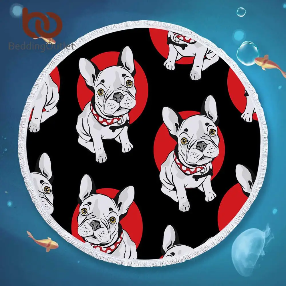 Постельное белье Outlet Bulldog круглое пляжное полотенце для детей с принтом servitte De Plage