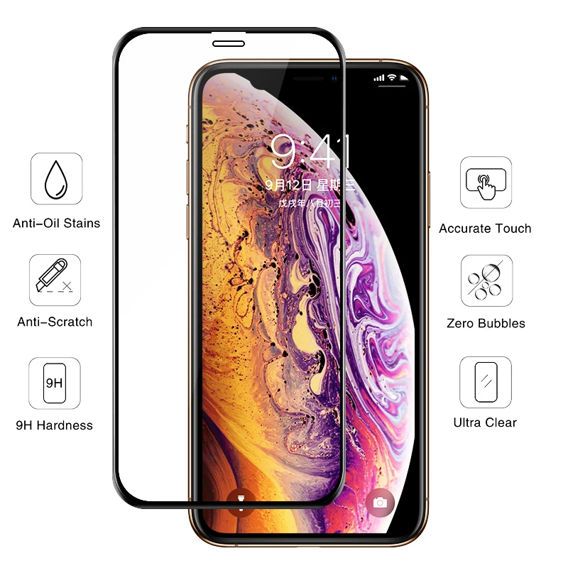 Закаленное стекло для iPhone 11 Pro Max ультратонкое защитное на весь экран 11X10 XS MAX XR