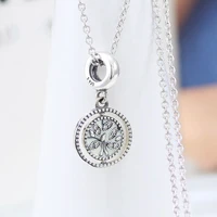 authentic 925 sterling silver new creative pendant of rotating tree of life fit pandora women bracelet necklace diy jewelry