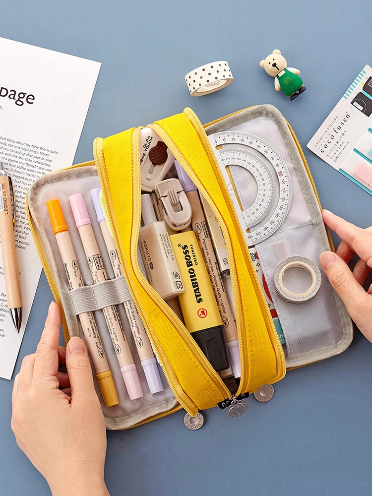 Чехол для карандашей черный пенал школьные принадлежности вместительный чехол