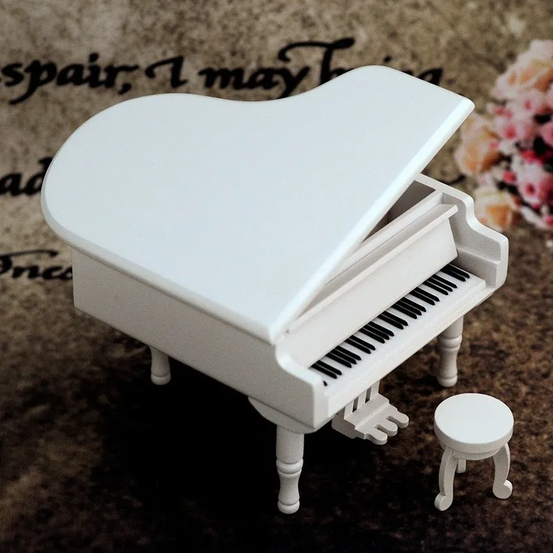 Деревянная музыкальная шкатулка для пианино украшение дома креативная
