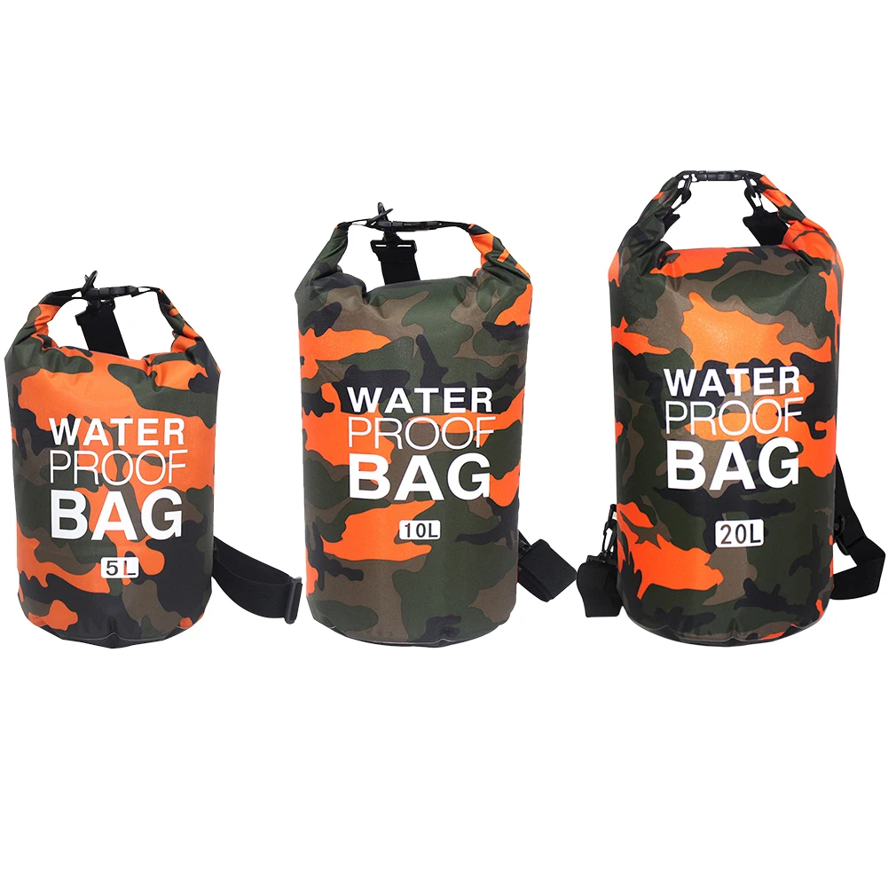 

PVC Waterproof Dry Bag 5L 10L 20L Camo Outdoor Diving Foldable Man Women Beach Swimming Bag Rafting River Ocean backpack