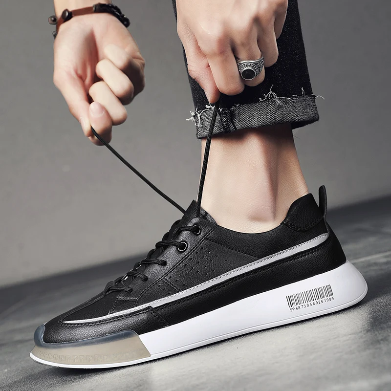 Harga Sneakers Berenda Kasual Pria Penjualan Terbaik Sepatu Kasual Hitam Sepatu Kulit Pria Awet Muda Nyaman Sepatu Flat Kets
