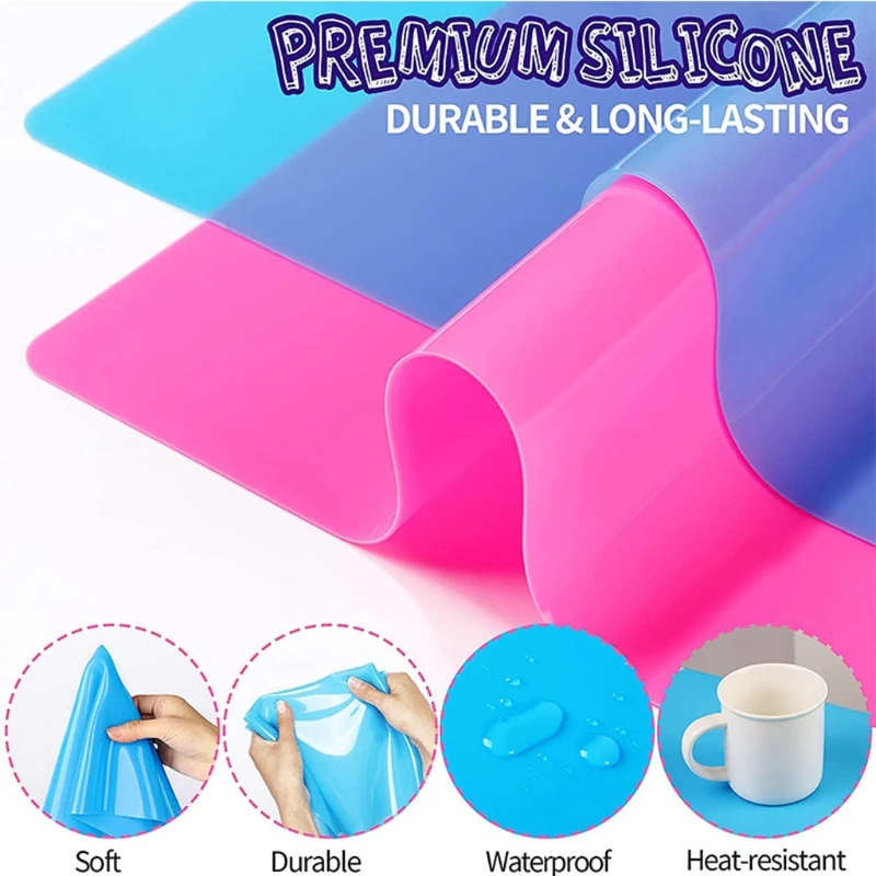 

15.7x11.7 inch Silicone Waterproof Placemat Heat Insulation Table Mat Protector Bakeware Pan Liner Pad
