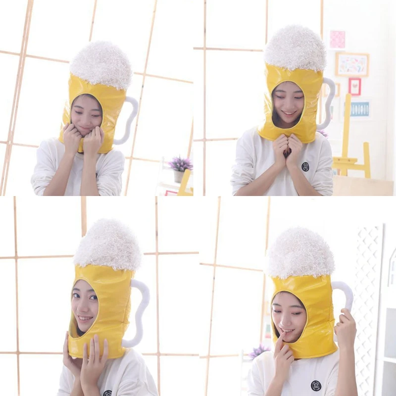 Японская забавная рисовая чашка пивная плюшевая шляпа игрушка головной убор для