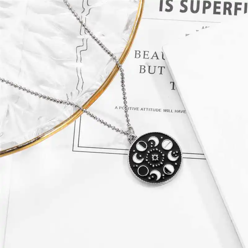 

Светящаяся эмалированная фаза Луны ожерелье ювелирные изделия галактика Луна светится в темноте