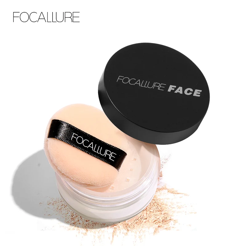 

Focallure 3 Colors Makeup Loose Powder Transparent Finishing Powder Waterproof Cosmetic Puff For Face Finish Setting With Puff