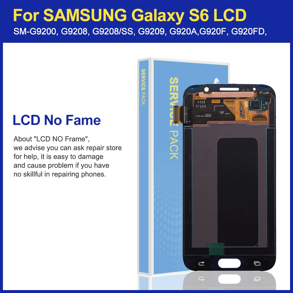 Оригинальный 5 1 ''Super AMOLED сменный S6 ЖК-дисплей для SAMSUNG GALAXY G920 SM-G920F G920F G920FD