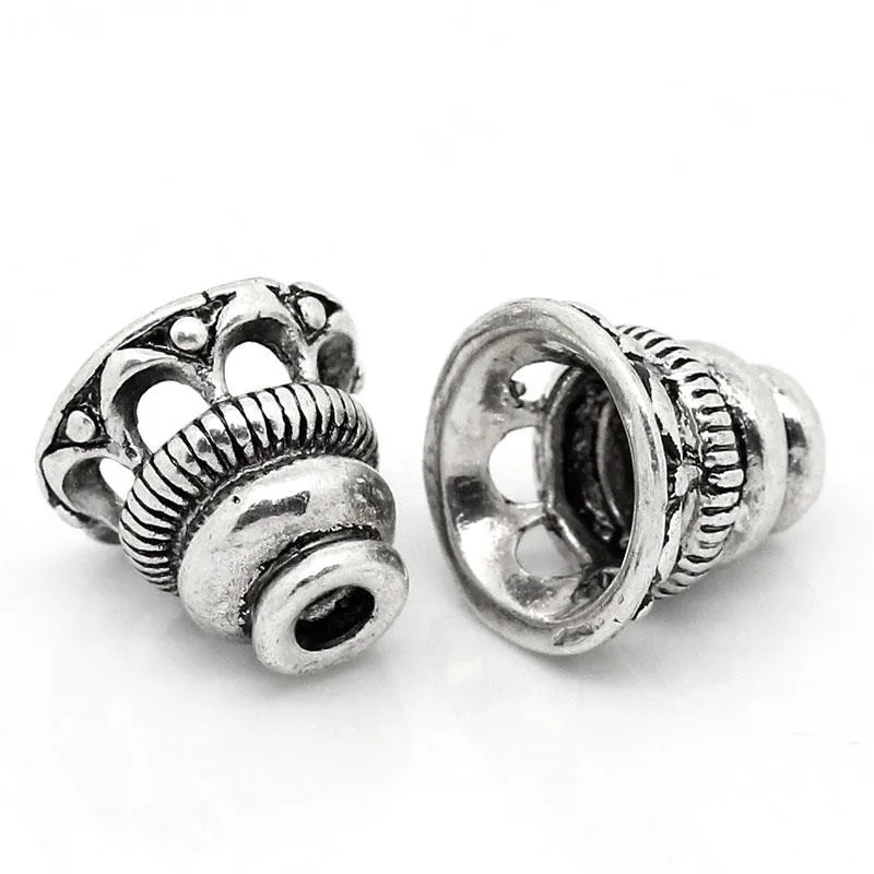 DoreenBeads медные бусины колпачки колокольчики антикварные Серебристые полые DIY
