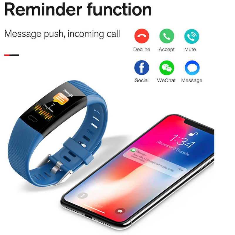 

Y10 Smart Band IP67 Waterproof Heart Rate Blood Pressure Monitor Bracelet Fitness Tracker Watch For Men Women