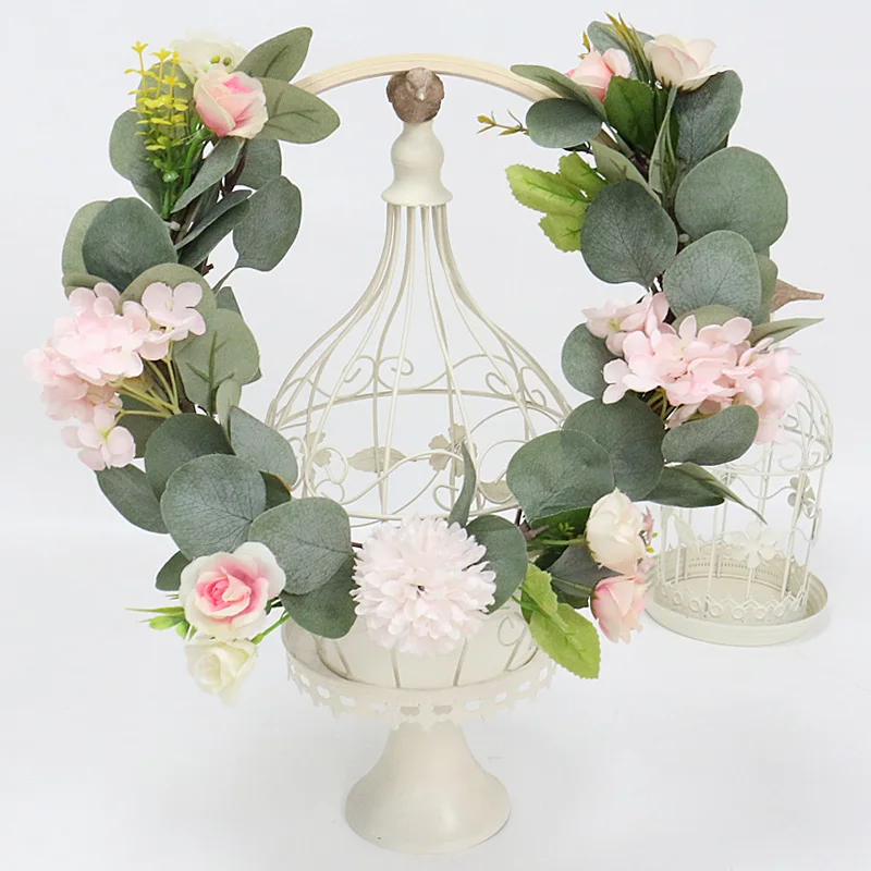 Новые искусственные листья эвкалипта зеленые растения из ротанга гирлянда