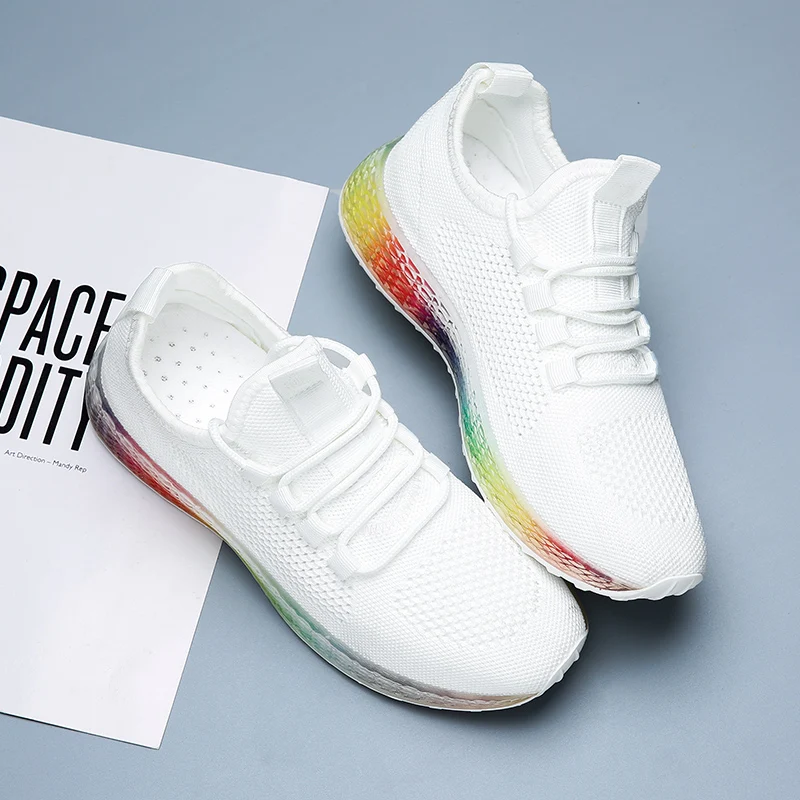 Женские кроссовки на платформе желеобразные шнурках черные и белые теннисные