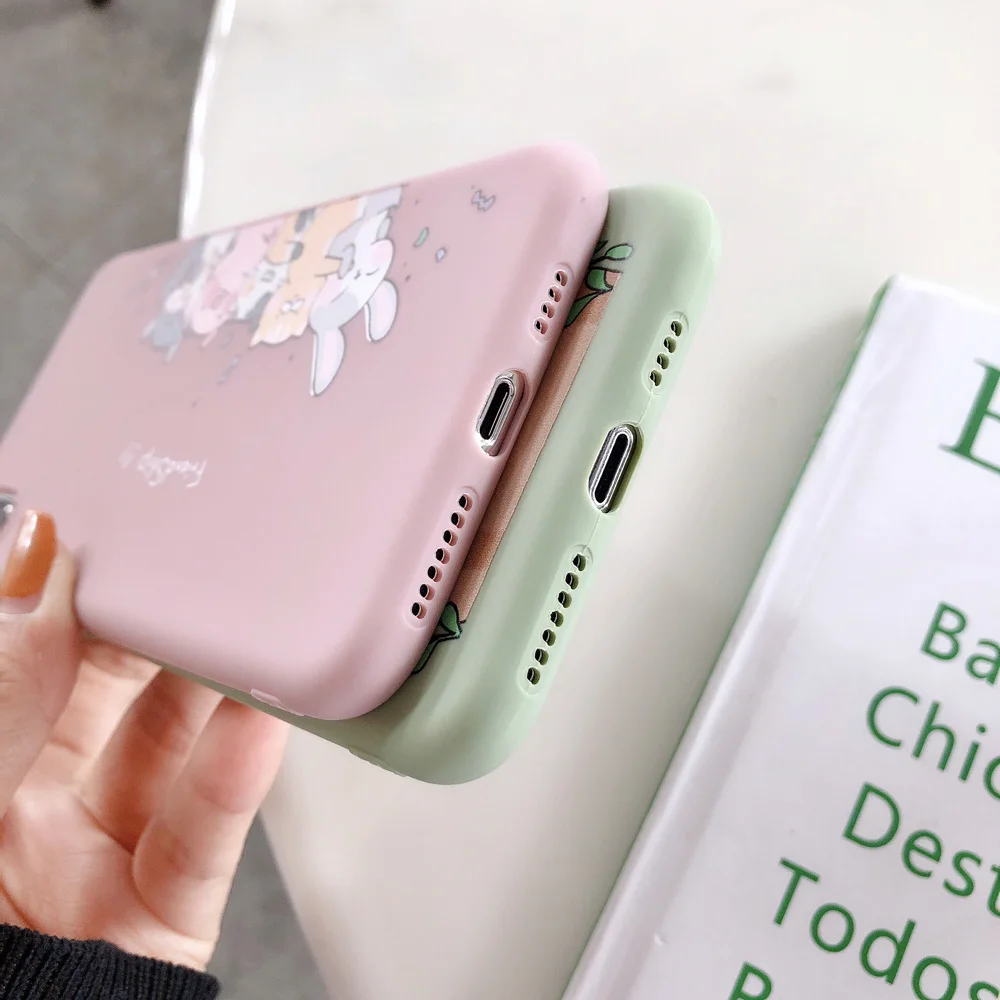 

Cartoon Cat Phone Case for iPhone 12 11 Pro Mini XR XS Max X 6 6S 7 8 Plus SE 2020 Shockproof Soft Silicone Cover Coque
