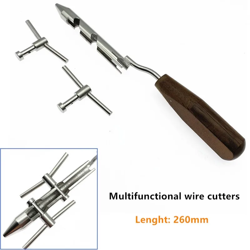 Wire Tightener Shear Cutter Twister Clamp Forceps Multi-function Tighten Pliers Double-knob Orthopedic Practice equipment