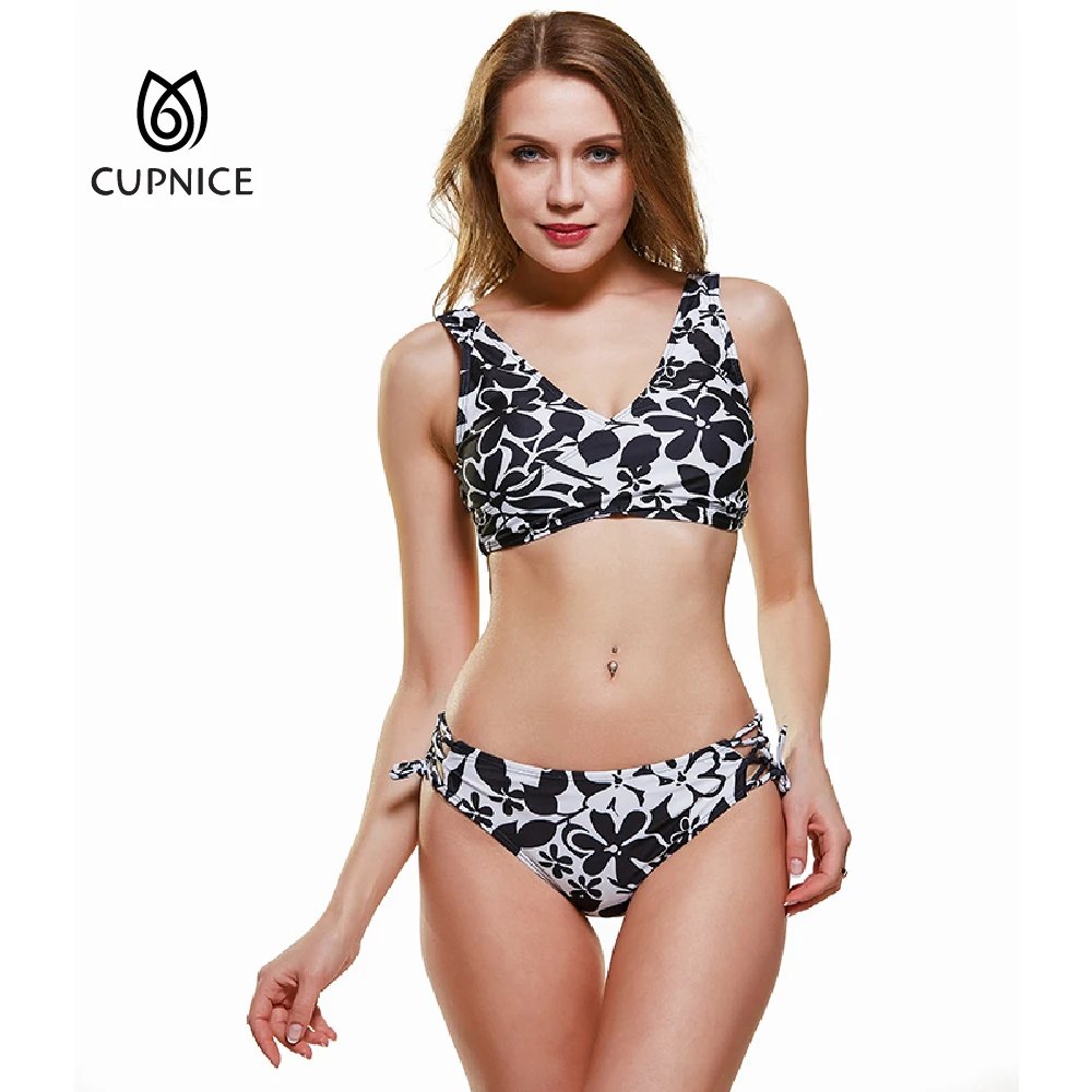 

Chest crossing bikinis set Two piece bathing suits women Sexy printing bikini 2020 Solid swimsuit brazilian Plus size swimwear