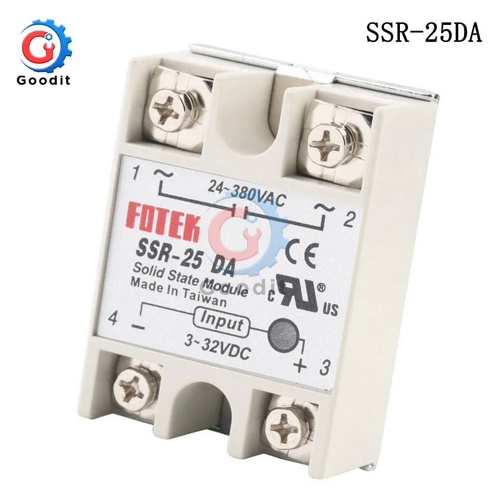 SSR 25DA 40A вход 3 32V DC Выход 24 380V AC твердотельный релейный модуль однофазный