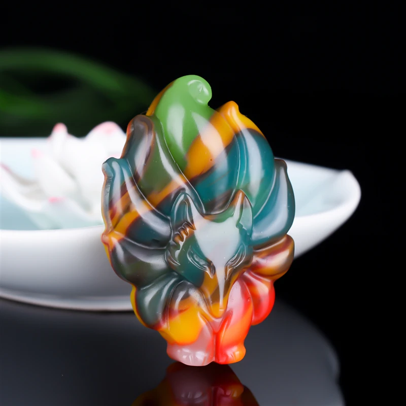 Ожерелье с подвеской из натуральной Нефритовой лисы ювелирное изделие ручной