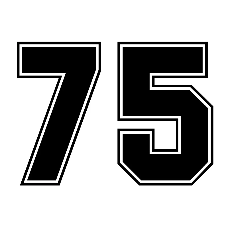 

Hot Sell Funny Vinyl Decal Number 75 Car Sticker Waterproof Auto Decors on Truck Bumper Rear Window15x11cm