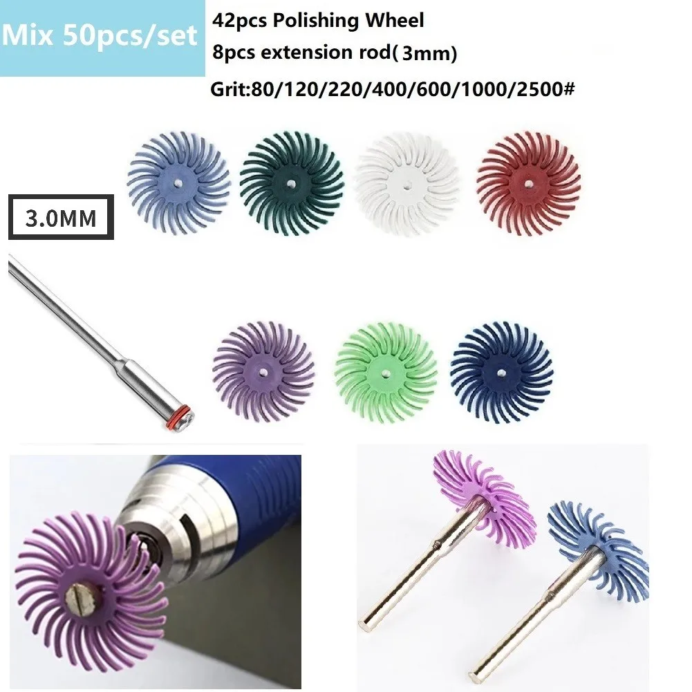 

50PCS Radial Bristle Disc Kit Abrasive Brush Polishing Wheel For Rotary Tool Detail Polishing Wheel For Rotary Tool Accessories