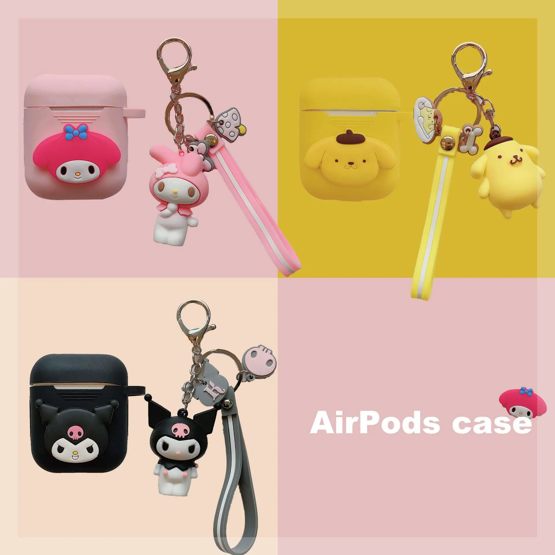Милый мультфильм koomi Марка pom-Pom Purin My Melody ударопрочный корпусы гарнитурные для Apple Airpods 1/2 силиконовый защитный чехол для наушников