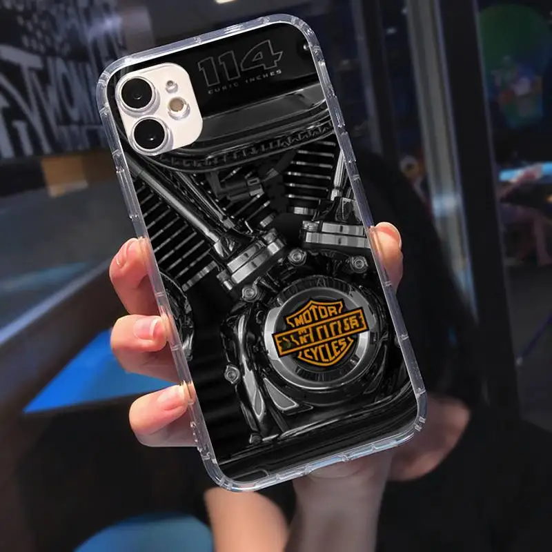 

LJHYDFCNB Man Big Toy Halle Motorcycle Phone Case Transparent Case For Iphone 6 6s 7 8 Plus XR X XS 11 12 Pro Max