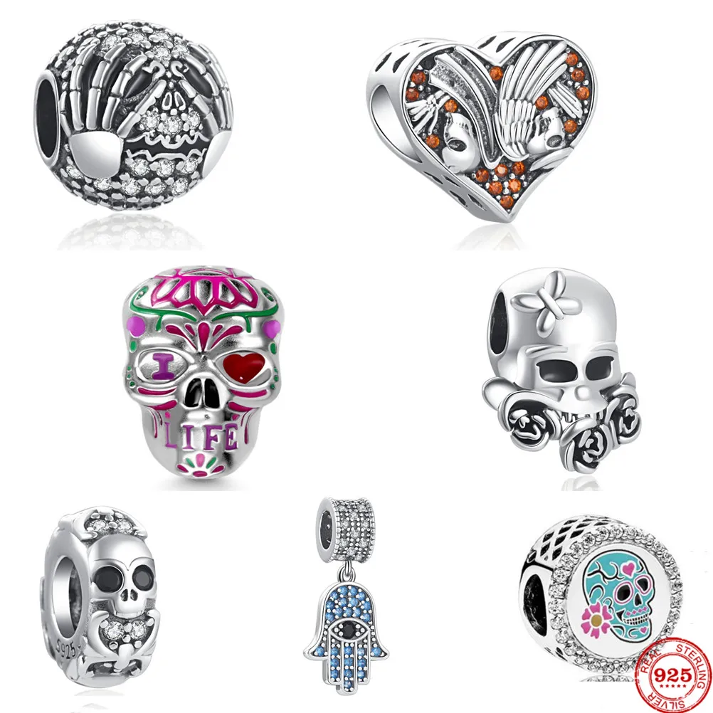 Бусины-шармы с демоном дьяволом черепом я люблю жизнь искусственное серебро 925