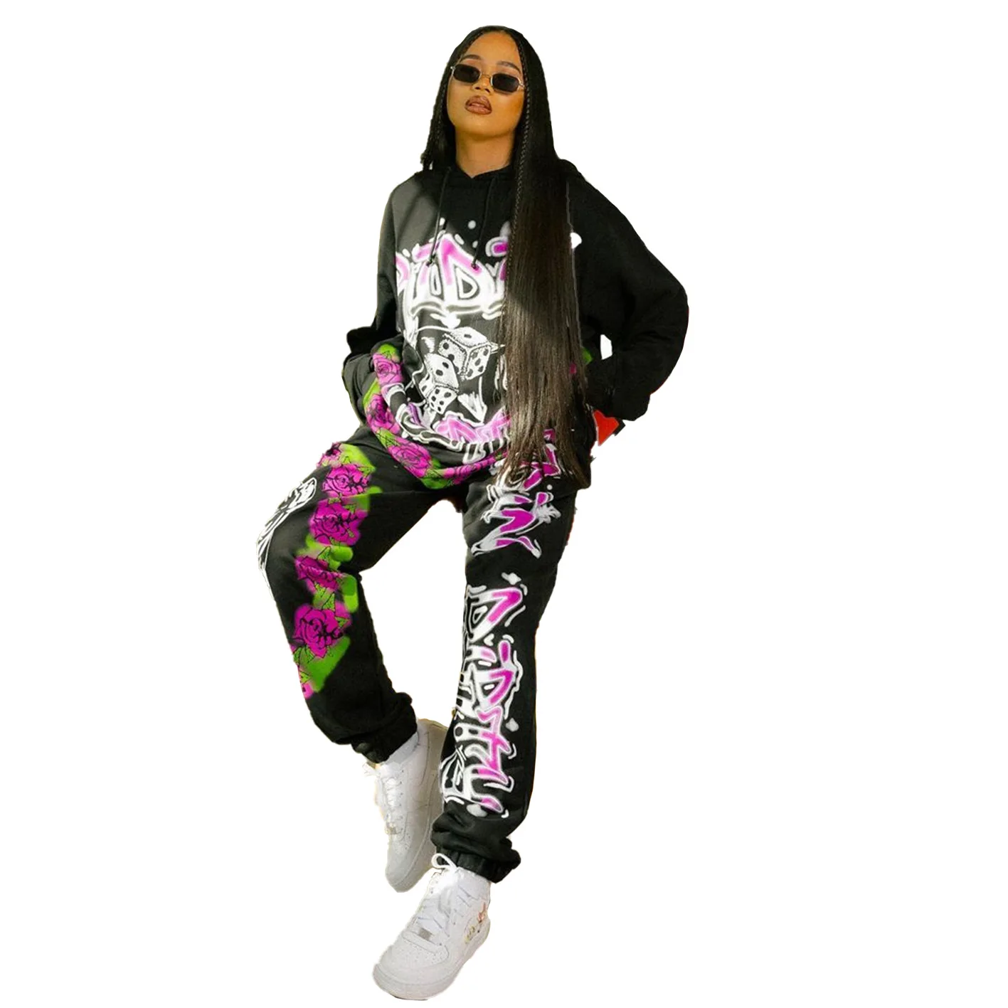 

Spring Autumn Traditional African Clothing Two Piece Set Women Africaine Print Bodycon Tops+Pants African Clothes 2021