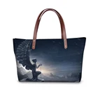 Фирменный дизайн; Женские роскошные сумки в руку, готическое Ангел печати сумки-шопперы для женщин, сумка через плечо, женские сумки из натуральной кожи на заказ Сак Femme