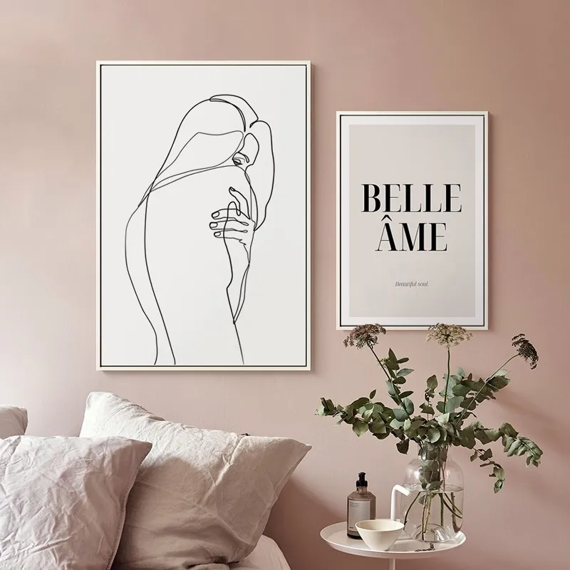 

Modern Abstract Minimalist Line Wall Art Canvas Painting Nordic Poster Figure Printing For Livingroom Home Decor Unframed