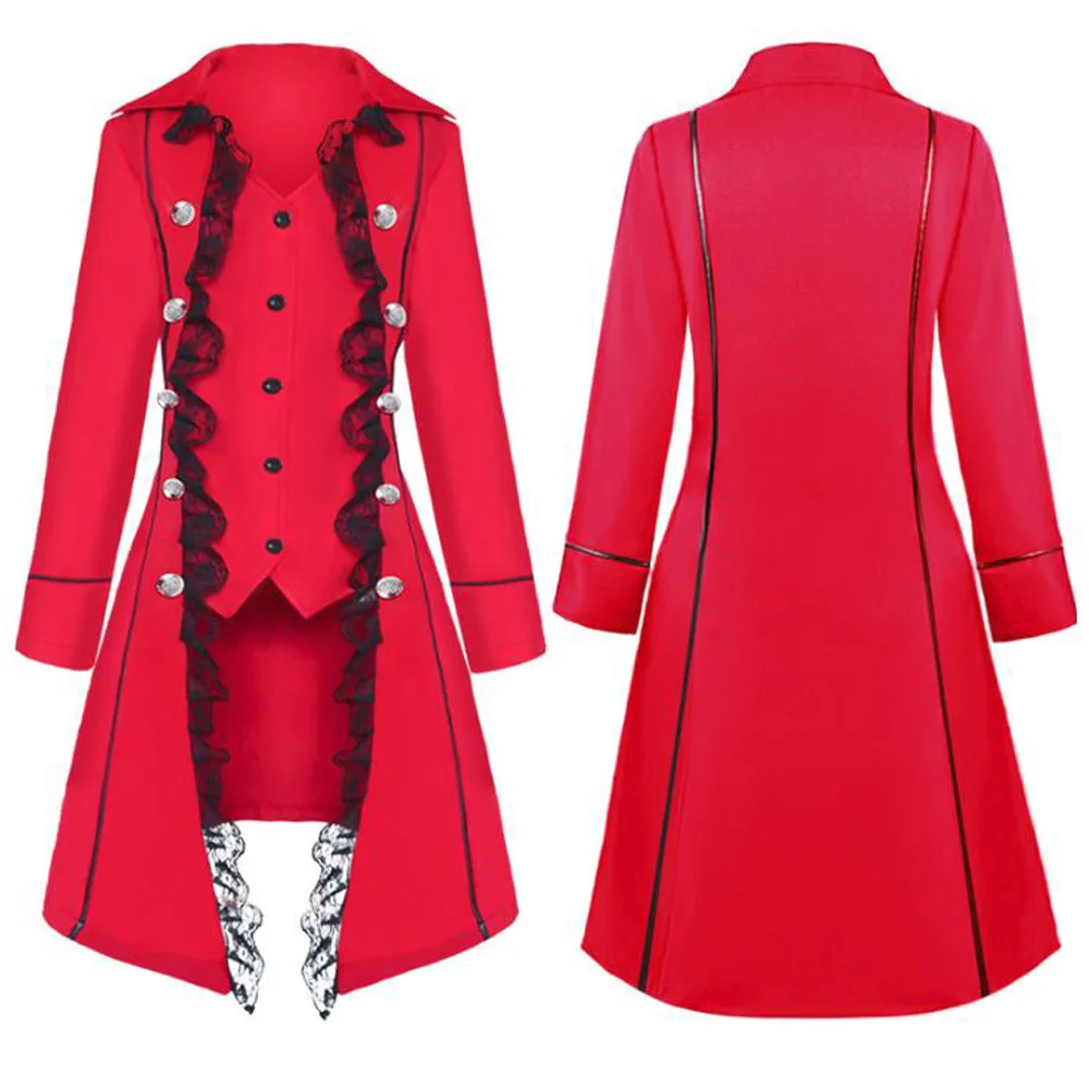 Женская винтажная куртка в стиле ретро двубортная викторианском стимпанк с