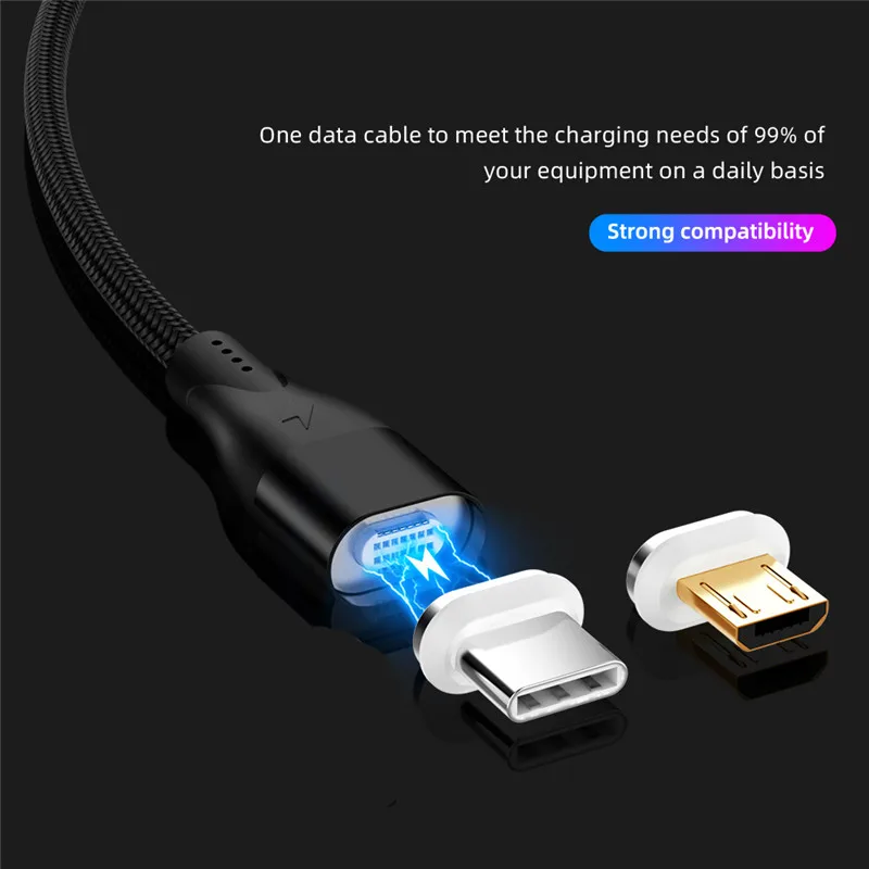 Магнитный кабель USB type-C для huawei p30 pro samsung a50 a70 3A mi cro usb шнур для быстрой зарядки и передачи данных для Red mi note 8 mi 9 9t
