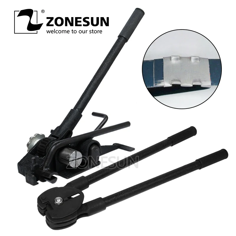 

ZONESUN HM-93, сверхмощные ручные стальные ленты, инструменты для обвязки стальных лент, упаковочные машины, герметики для стальной ленты 19 мм
