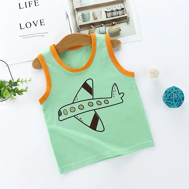 2019 летний детский жилет без рукавов хлопковая Повседневная Милая Одежда для