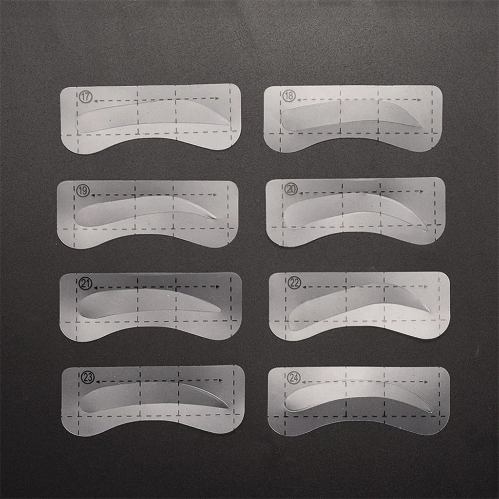 

24x Clear Silicone Eyebrow Stencil Women DIY Brow Shaping Template Mold Card