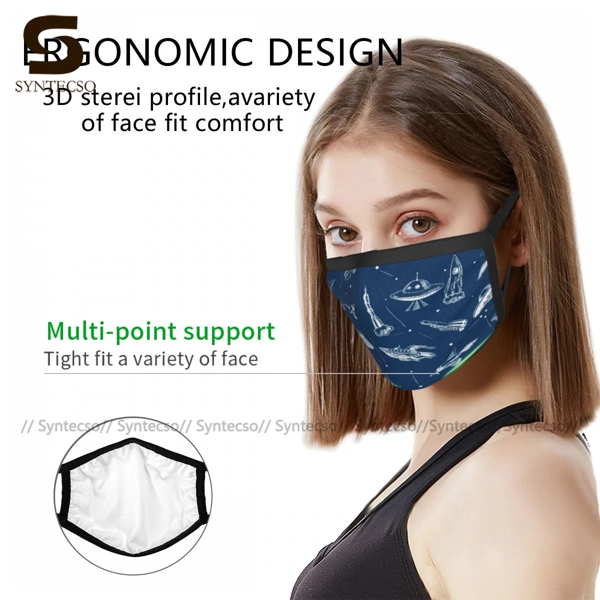 

Space Face Mask Print Sublimation Fantasy Adult Cloth Facial Mouth Mask