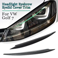 2pc headlight eyebrow eyelid cover trim abs carbon fiber auto replacement parts stylin for vw golf 7 vii gti gtd rmk7 2013 2017