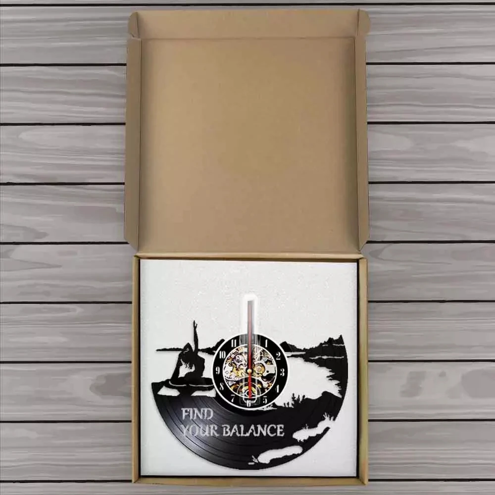 Настенные часы с цитатами светодиодная лампа для занятий йогой виниловой