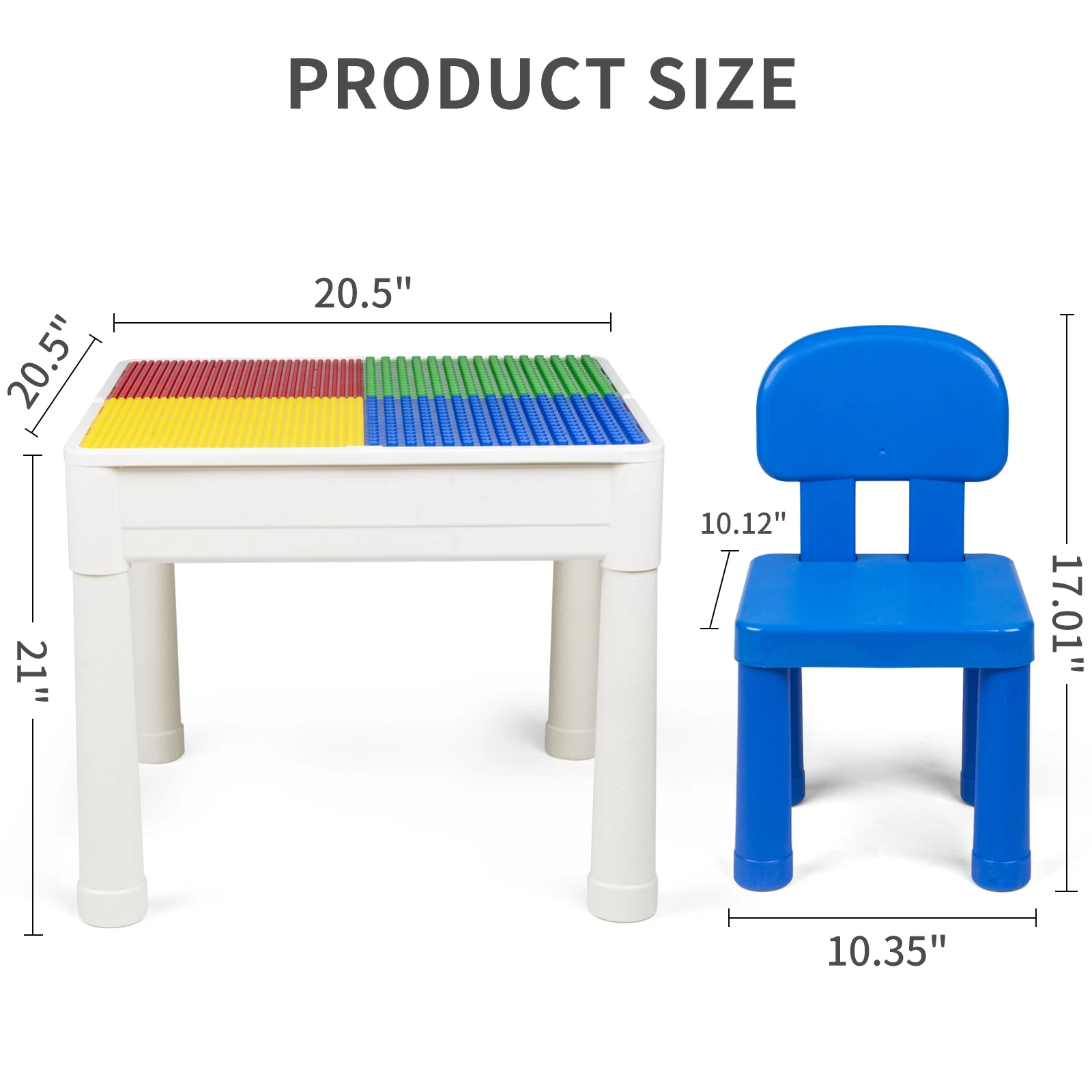 

Multi-Function Building Blocks Table With Chairs Small And Big Particles Baseplate Desk DIY Educational Toys For Children
