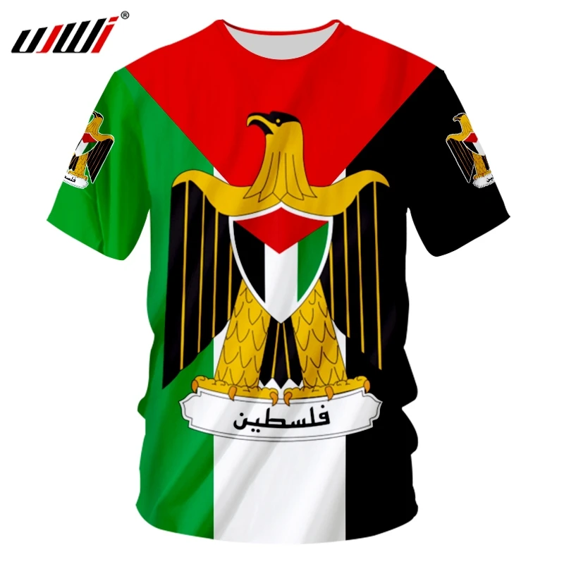 

UJWI 3D Print Men's Free Palestine Clothing Short Sleeve T-shirts Men/women T-shirt War Peace Oversized T-shirt Custom Flag