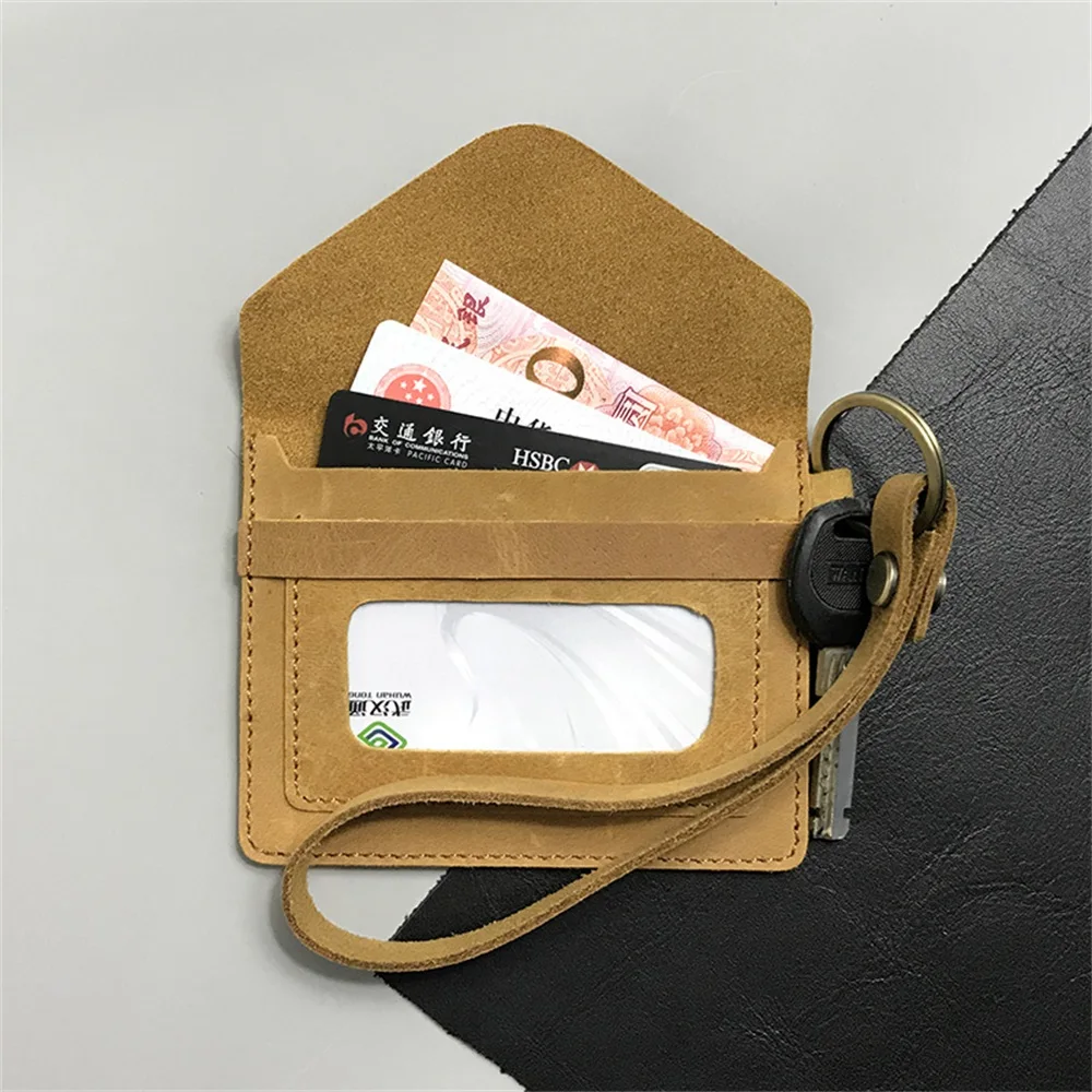 

Vintage Style Durable Genuine Leather Credit Card Holder For Men New Wallet For Crads and Coin Traffic ID Card Holder