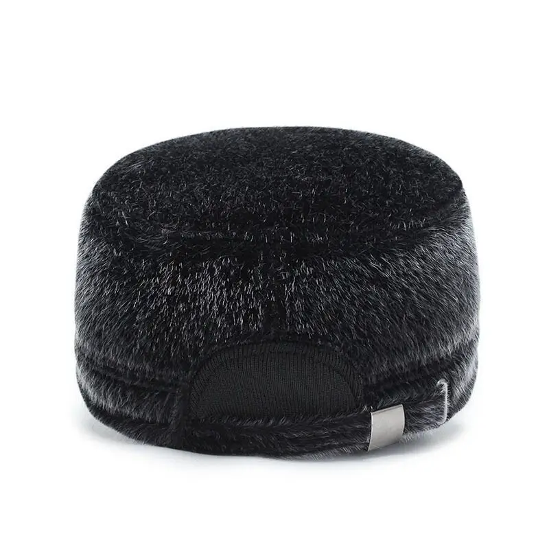 Шапка-бомбер мужская из натуральной замши Толстая теплая купольная шапка нубука