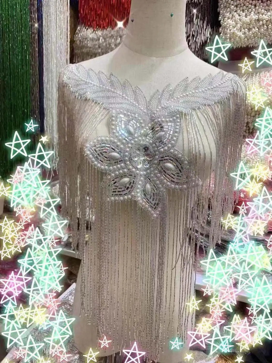 Горячая Распродажа Новый Многоцветный односторонний свадебный вышитый бисером