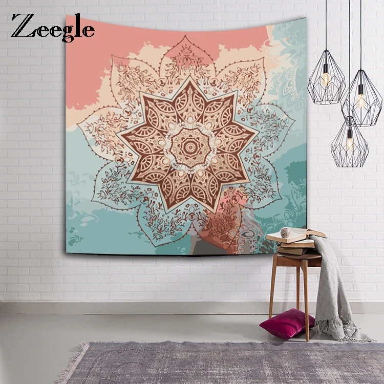 

Zeegle Bohemian India Wall Tapestry Polyester Carpet Decorative Bedroom Living Room Blanket Curtains Beach Towel Picnic Mats