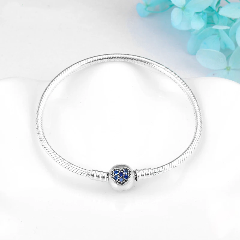 2020 Новый розовый круглый 925 стерлингового серебра браслет для женщин Европейский