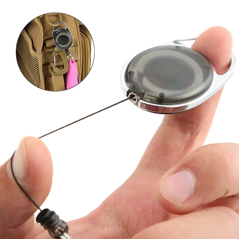 

Многофункциональный уличный мини выдвижной брелок для ключей с защитой от потери кольцо для отдачи вытяжной зажим для ключей уличные инстр...