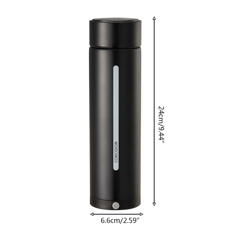 

T3EA Water Bottle with LED Temperature Display Keep Warm Phone Holder Design Durable