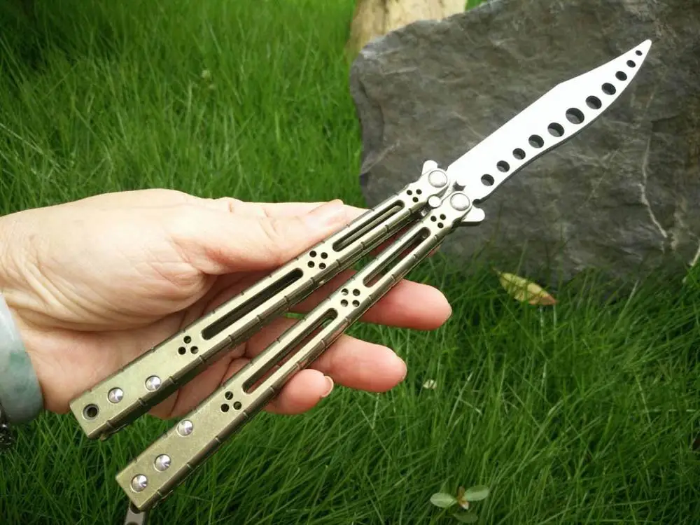 HOM Basilisk нож для тренировки бабочка D2 лезвие титановая ручка втулка болт Jilt