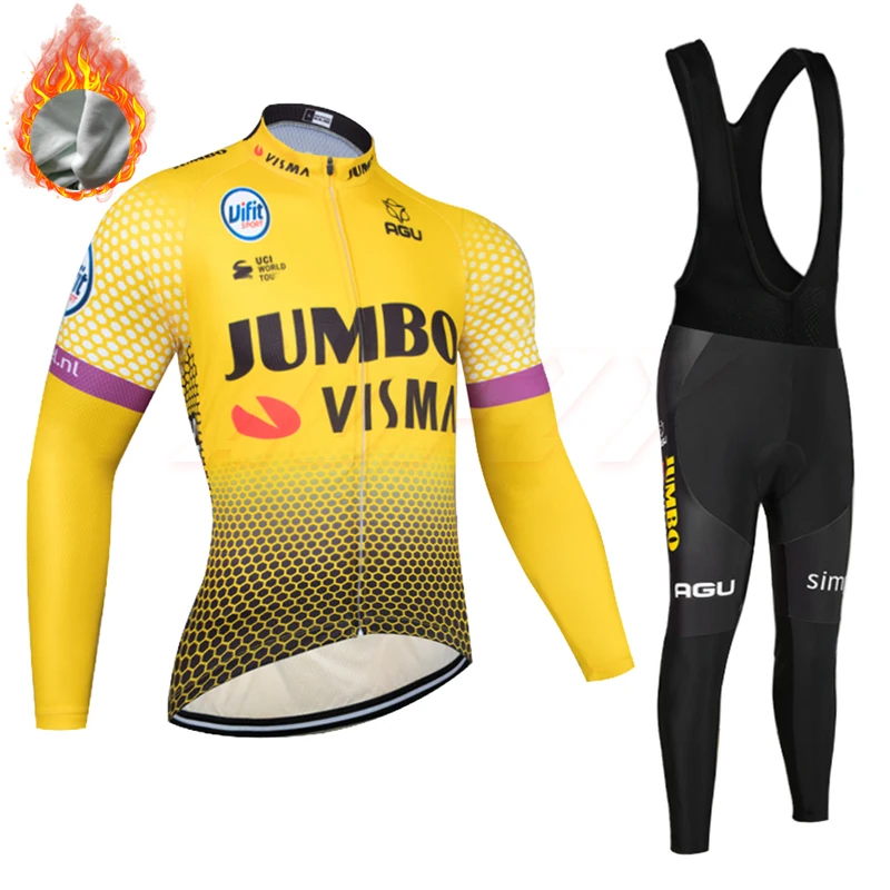 2020 желтая футболка для велоспорта JUMBO VISMA pro Ropa Ciclismo термальная флисовая одежда